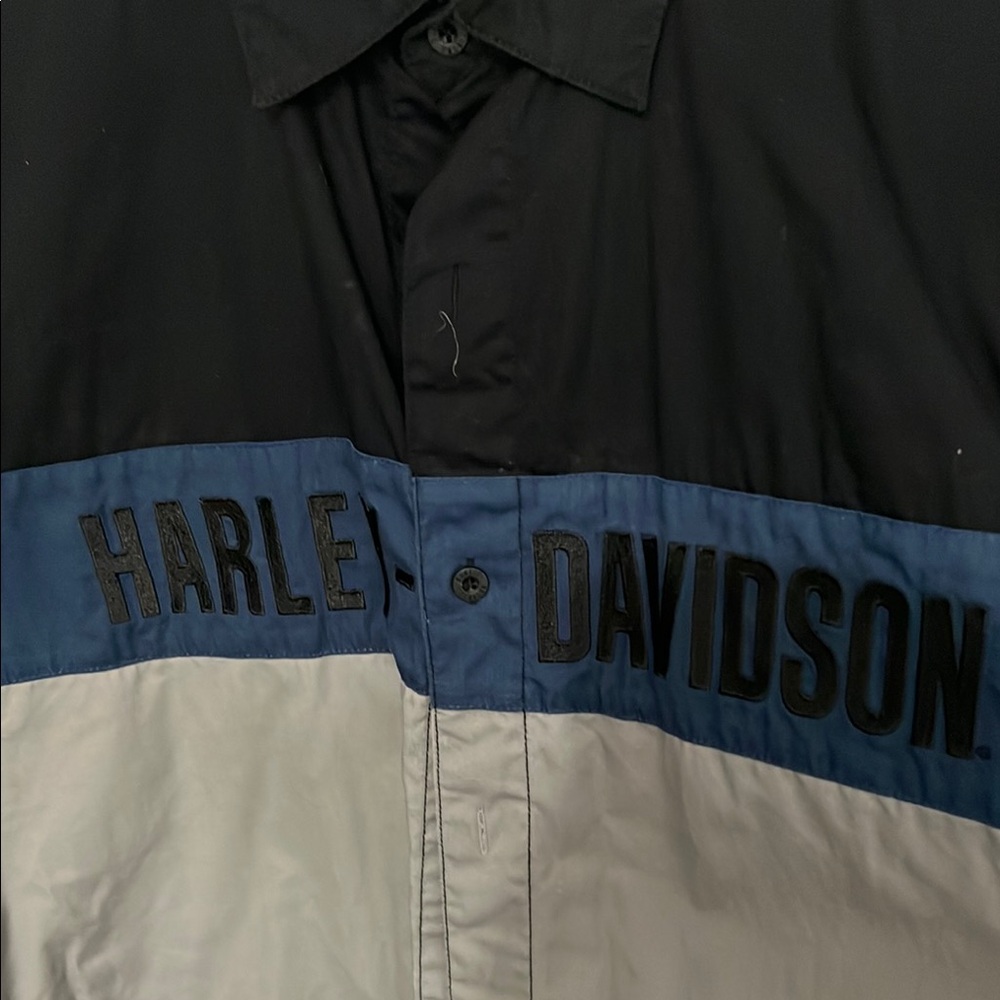 Harley-Davidson Black and Gray Casual Button Down Shirt - Picture 4 of 5
